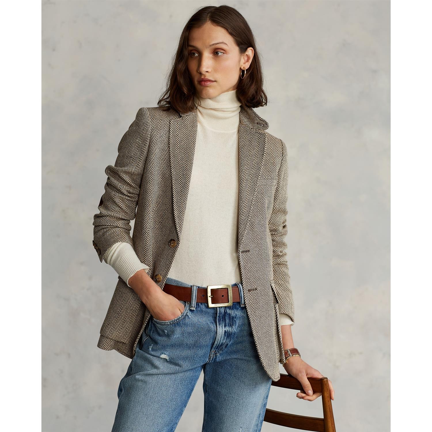 Brown/Tan Herringbone blazer - Image 10