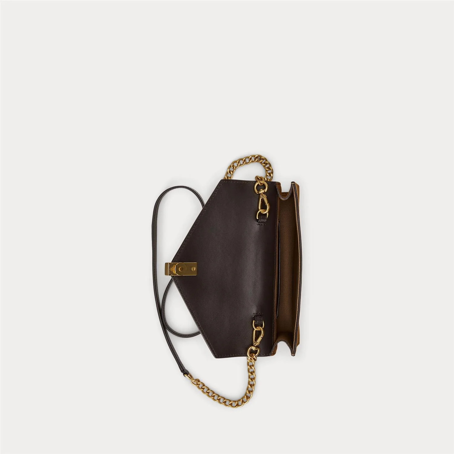 Brun Polo ID Leather/suede Chain Wallet bag - Image 4