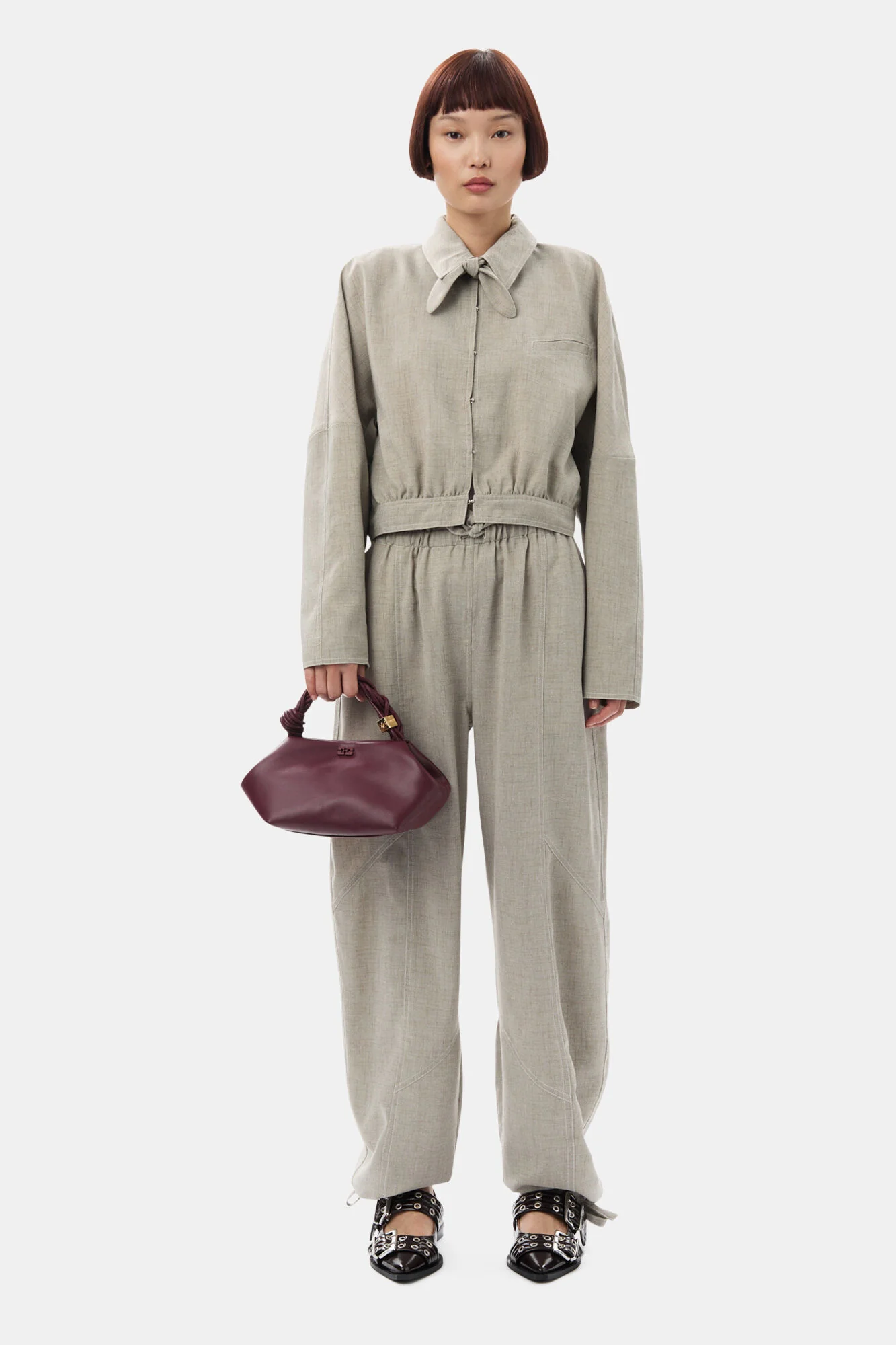 Burgunder Ganni Bou Bag Small - Image 2