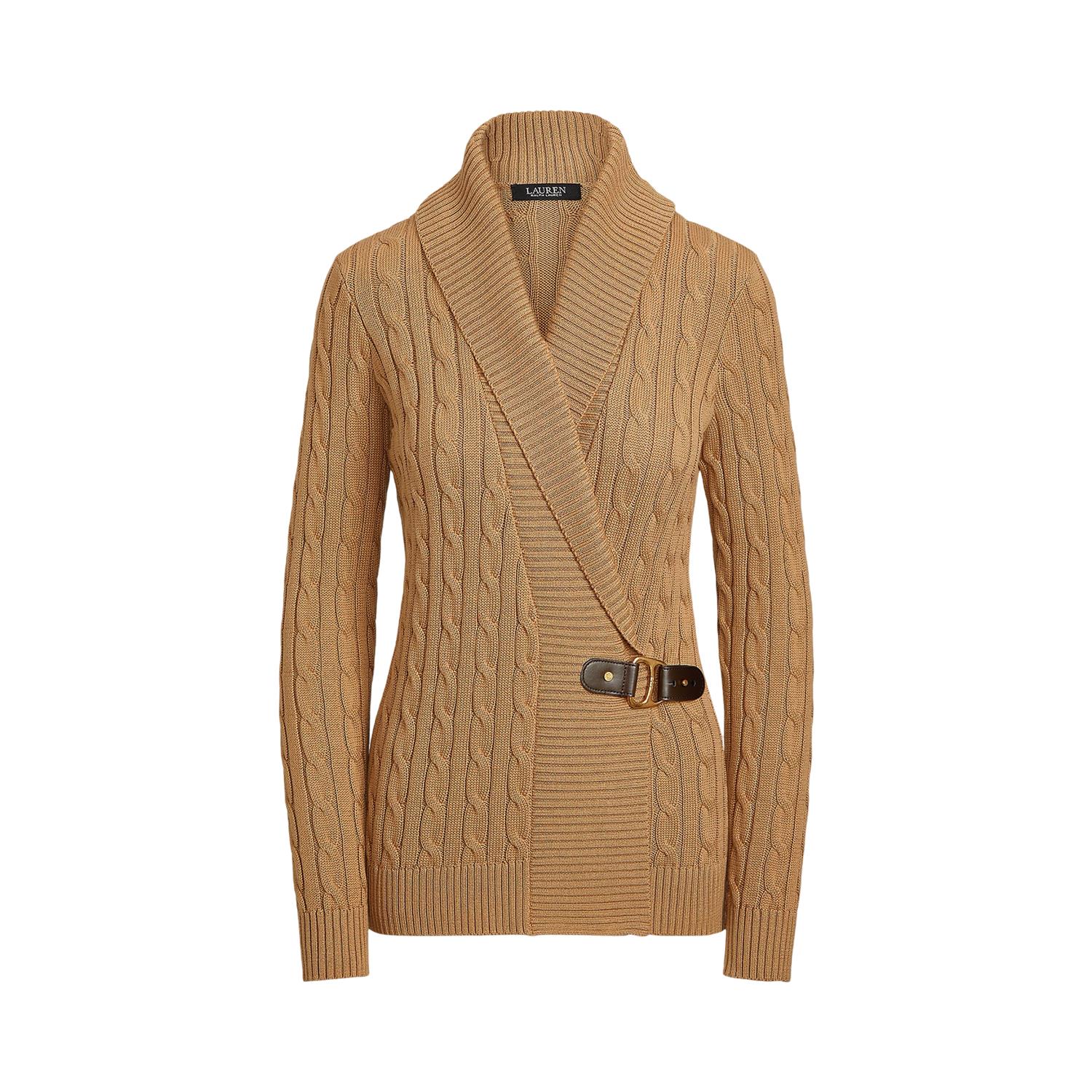 Camel Buckled cardigan