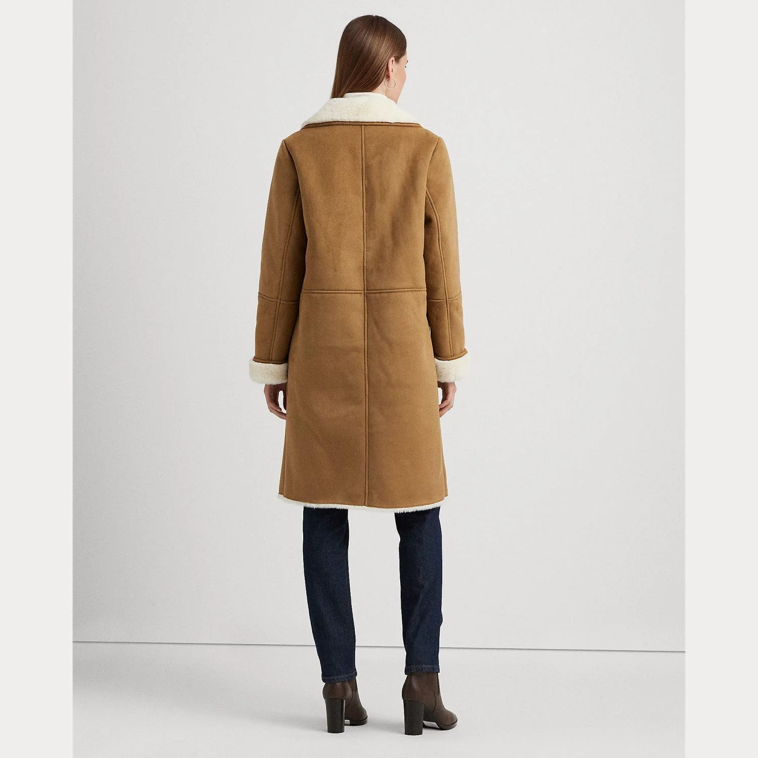 Camel/cream Shearling Coat - Image 4