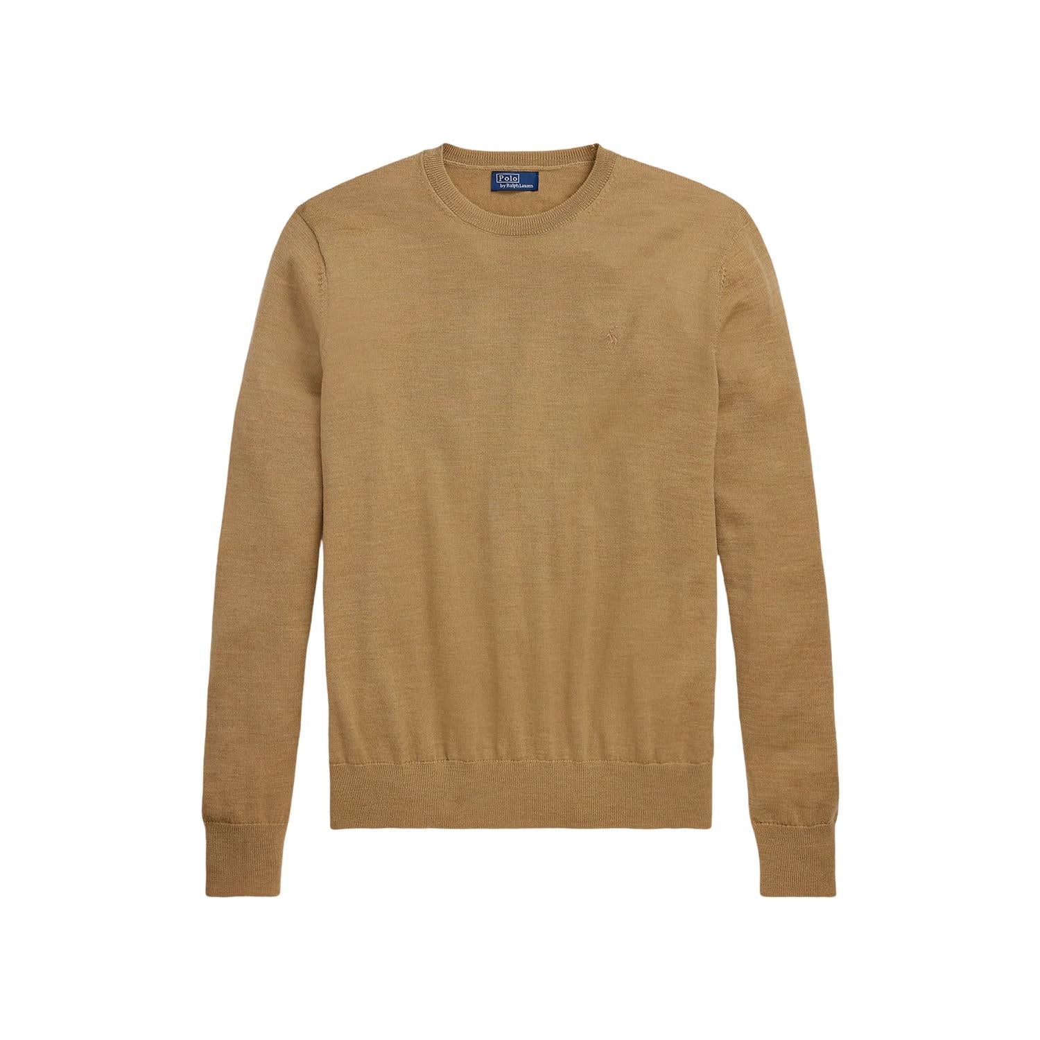 Camel Wool Crewneck Sweater