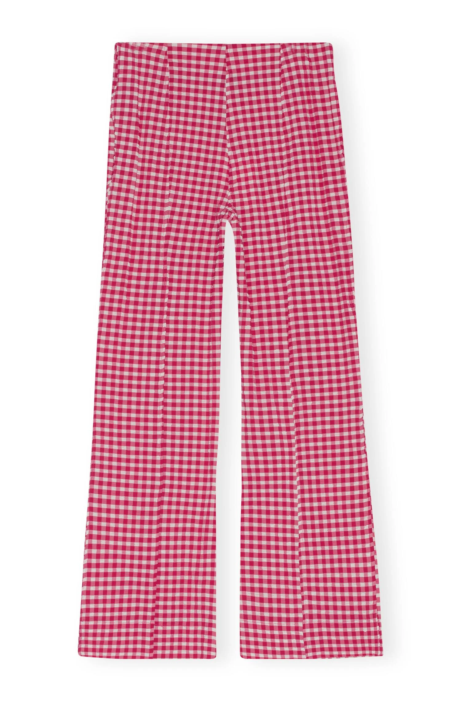 Cerise Stretch Seersuchker Croppet Pants - Image 2