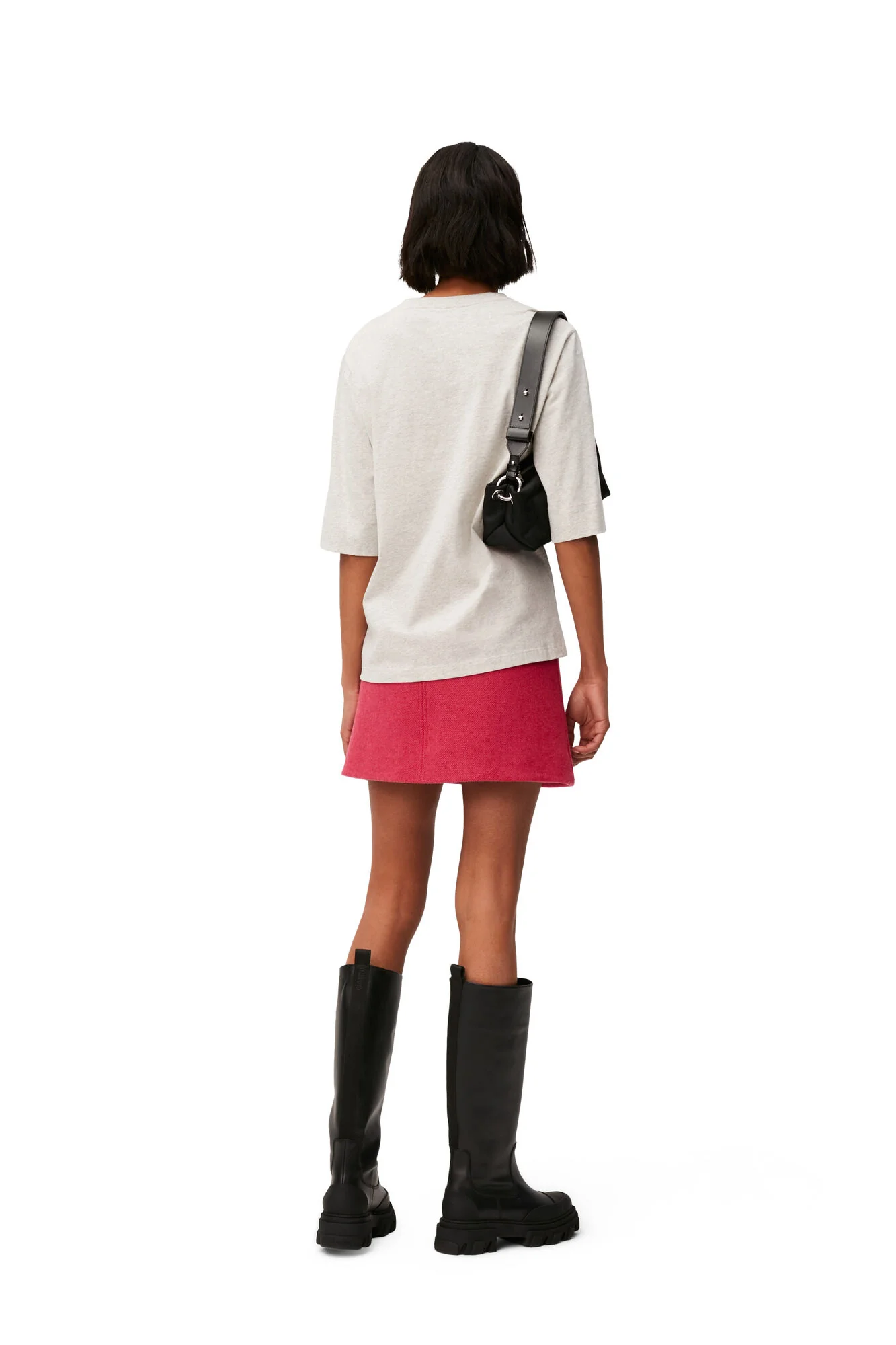 Cerise Twill Wool Suitung Mini Skirt - Image 9