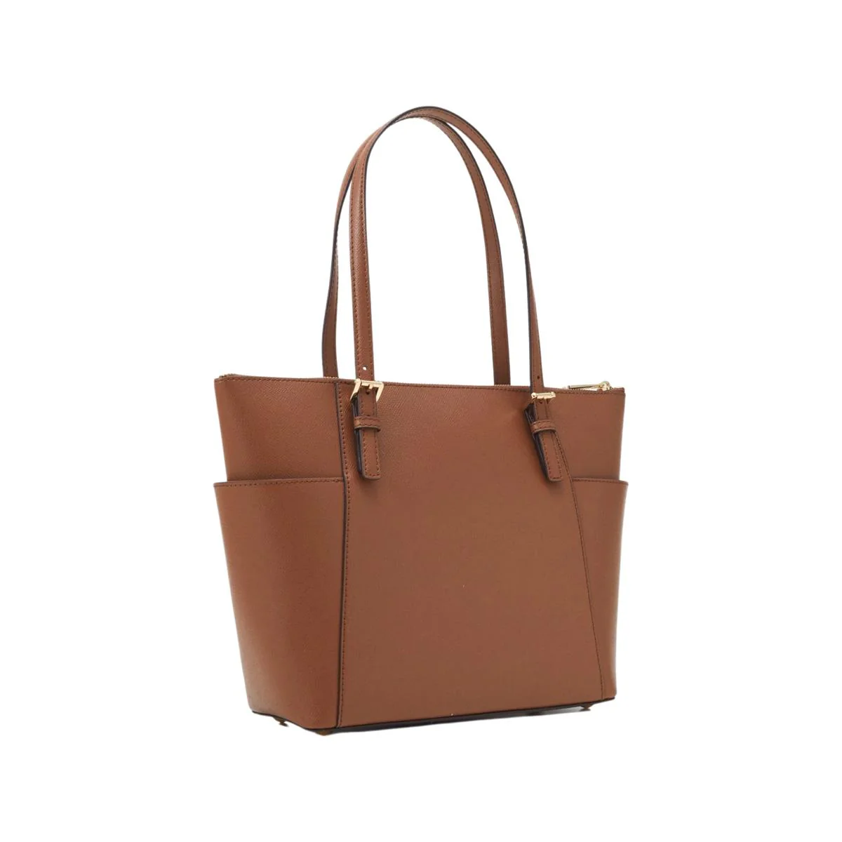 Cognac Jet Set Large Saffiano Leather Top-Zip Tote Bag - Image 2