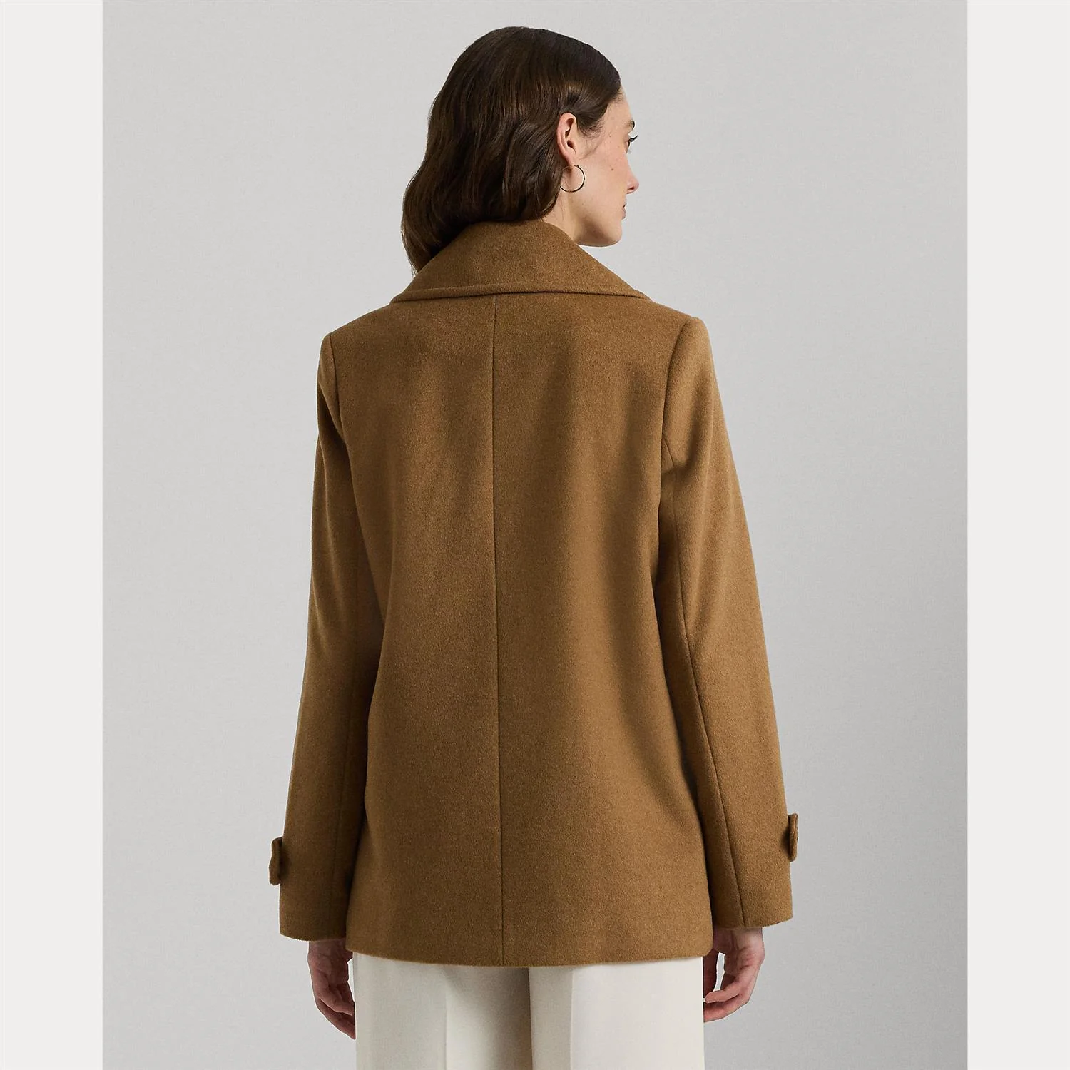 Cognac Wool Blend Peacoat - Image 4