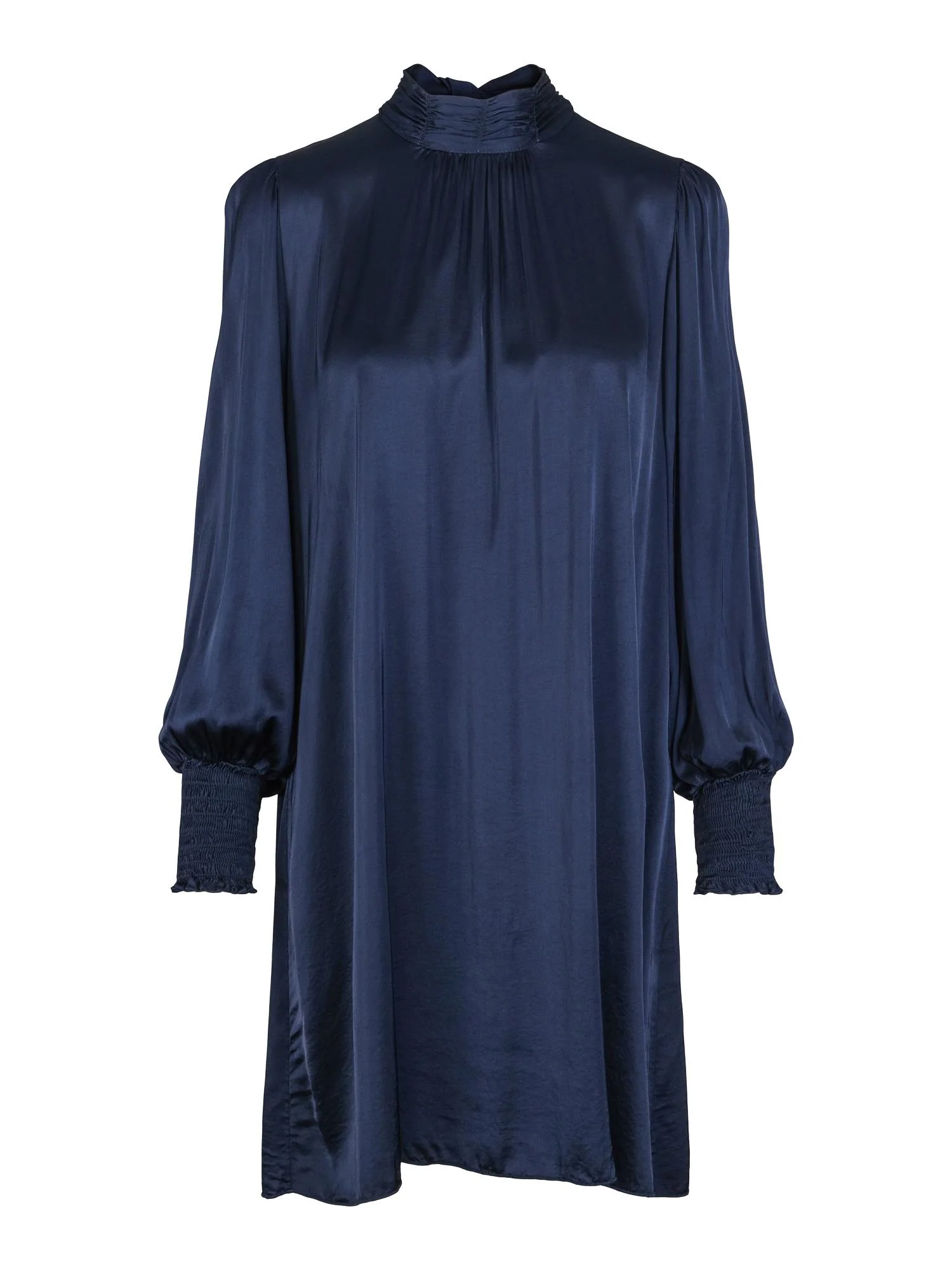 Collar satin stretch dress
