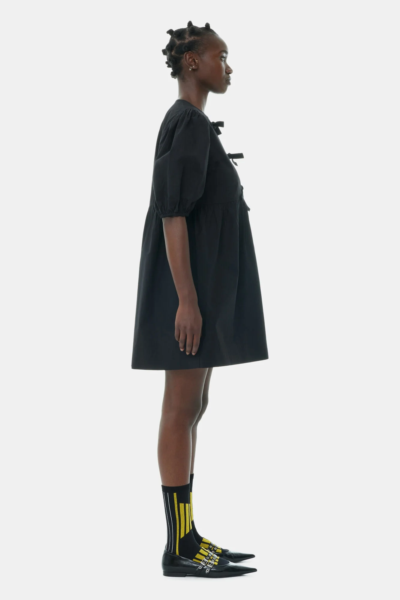 Cotton Poplin Tie Mini Dress - Image 4