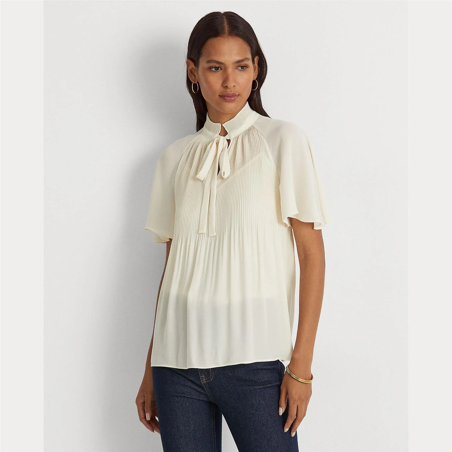 Cream Plated Georgette top - Image 6
