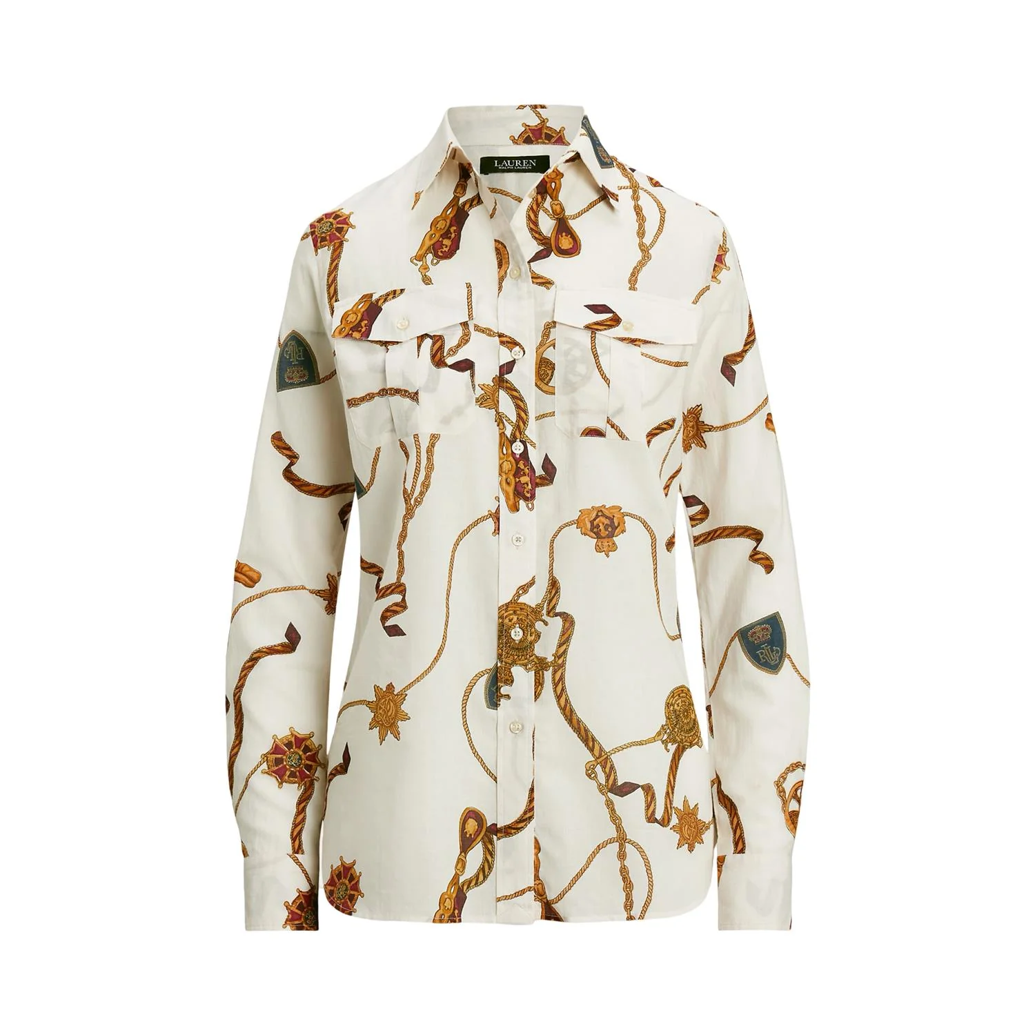 Cream Print Cotton Voile Shirt