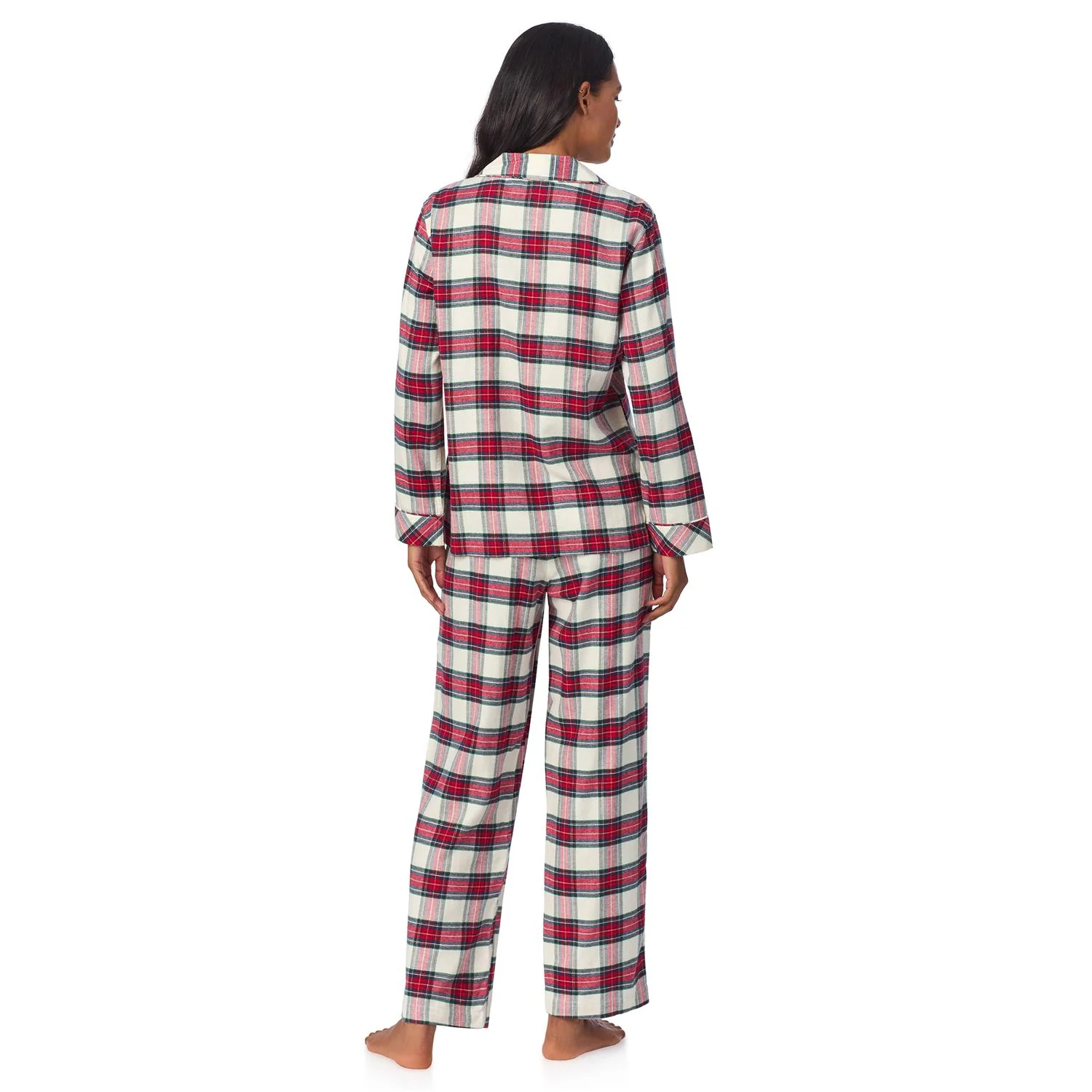 Cream RLR Notch collar long pant pj set - Image 2