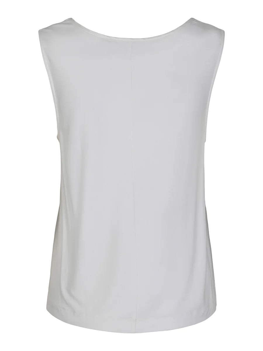 Creme Satin Sleeveless Blouse 55-506 - Image 3