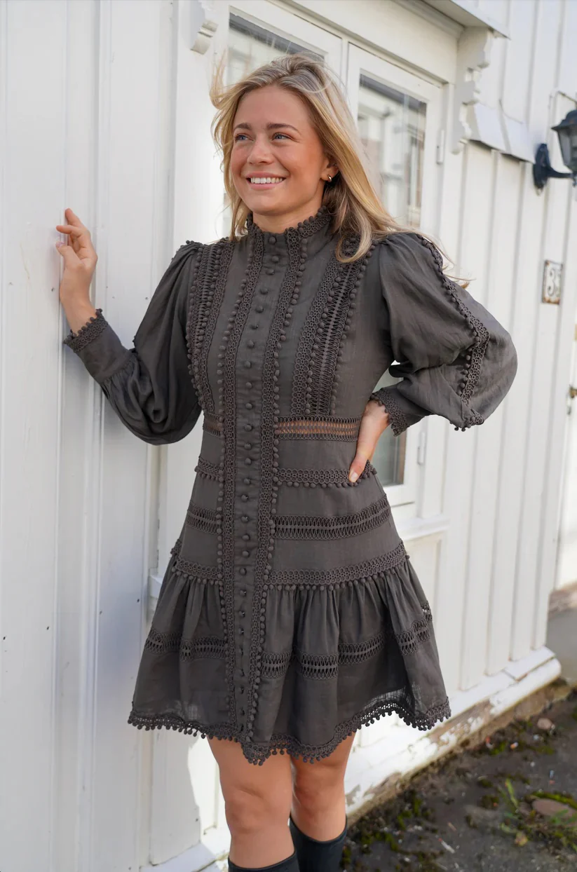 Dark Borwn Gold dress - Image 3
