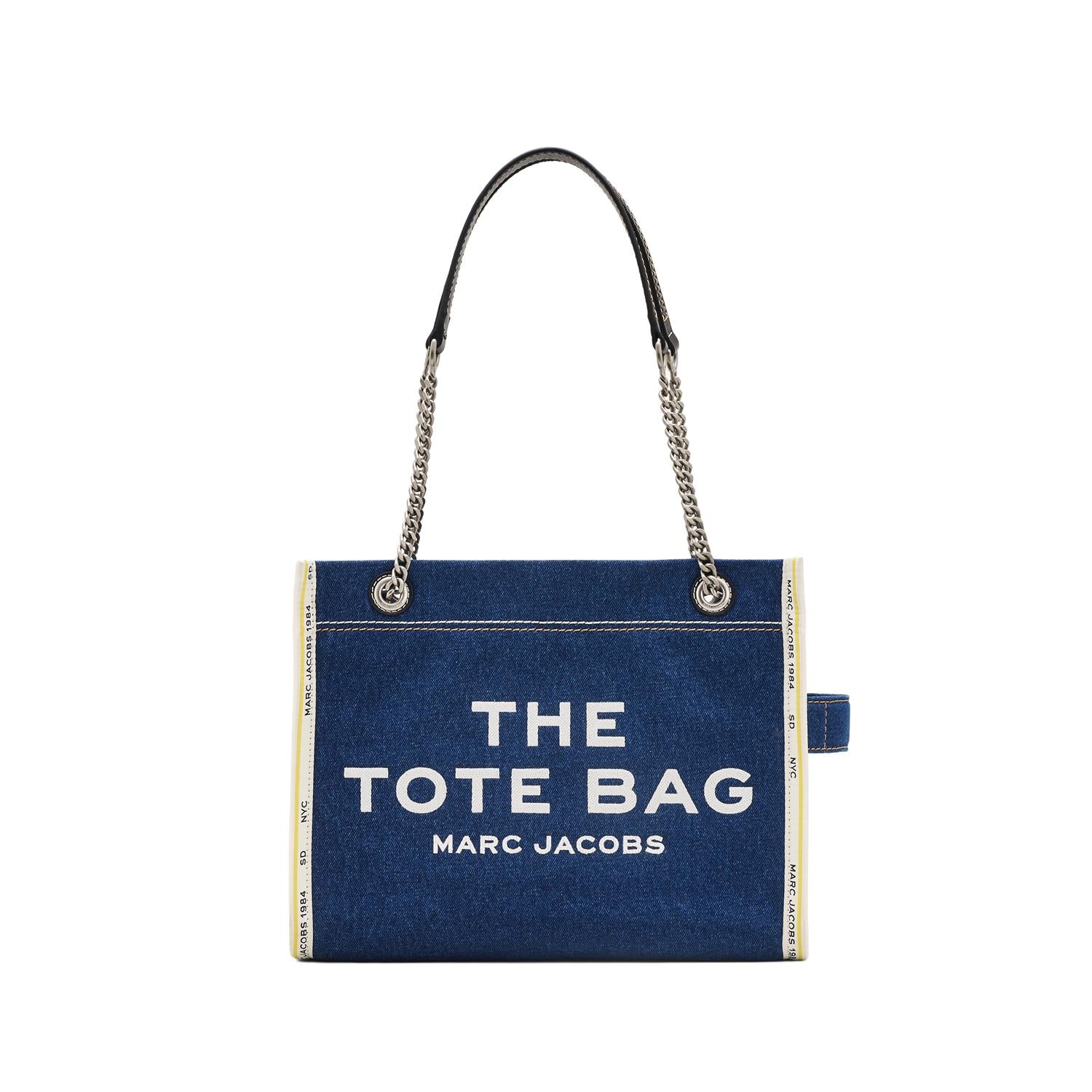 Dark Wash The medium Tote Denim Chain Tote bag