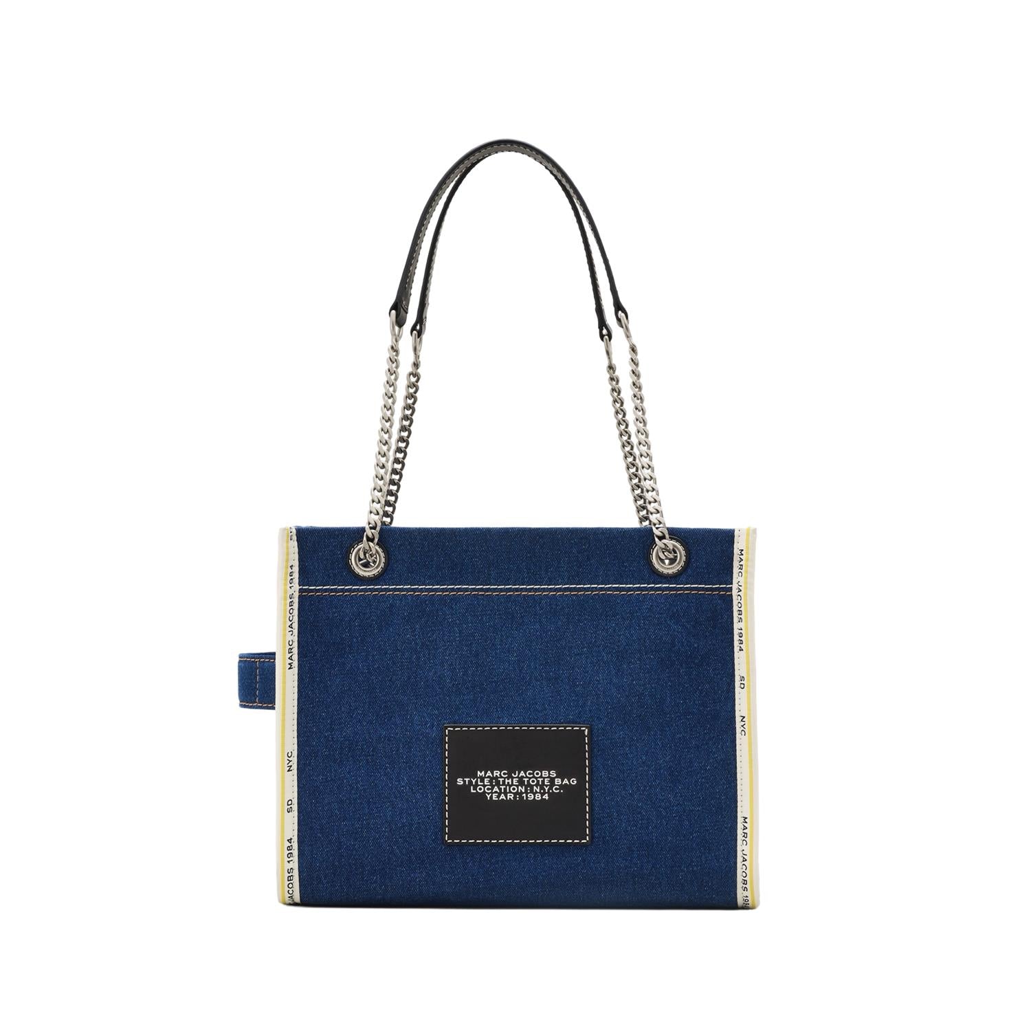 Dark Wash The medium Tote Denim Chain Tote bag - Image 5