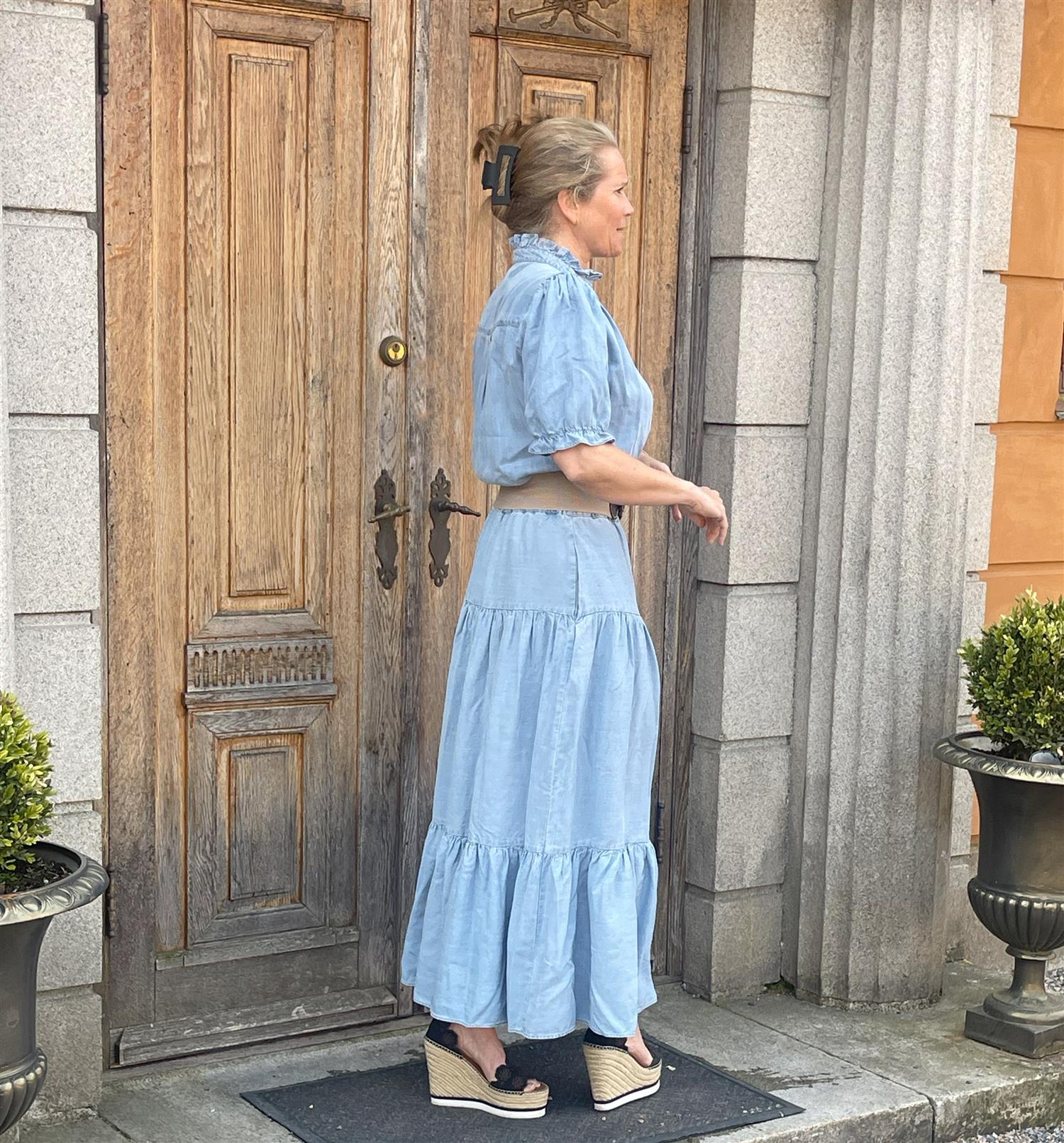 Denim blå Catti Long Skirt - Image 4