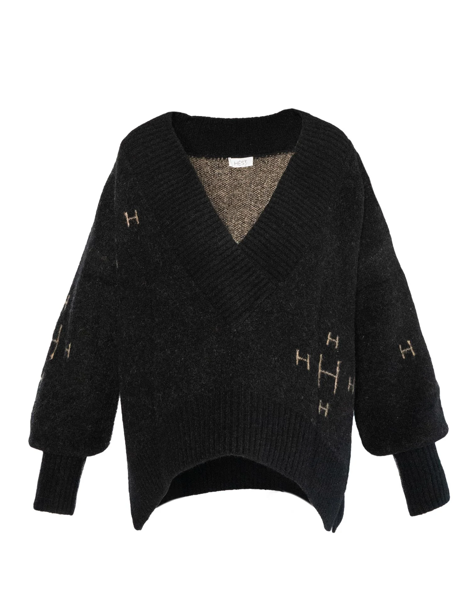 Fam V-neck sweater Jet black