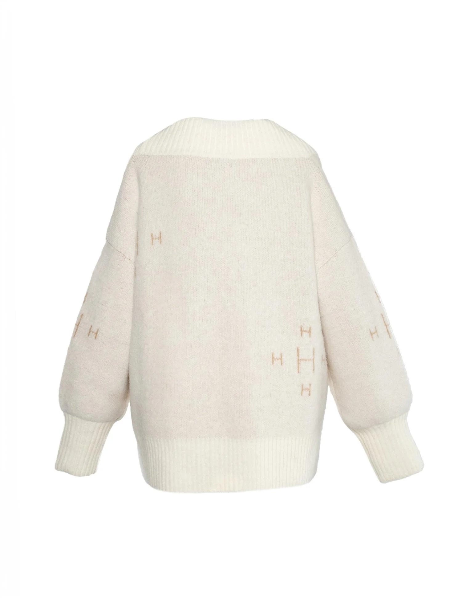 Fam V-neck sweater White alyssum - Image 3