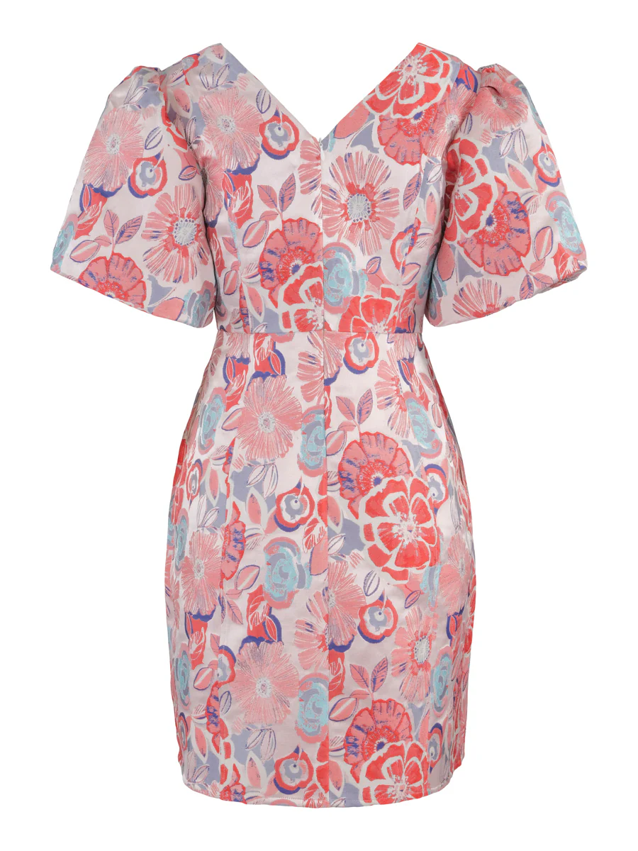 Flower Jaquard Sleeve Dress - Image 3