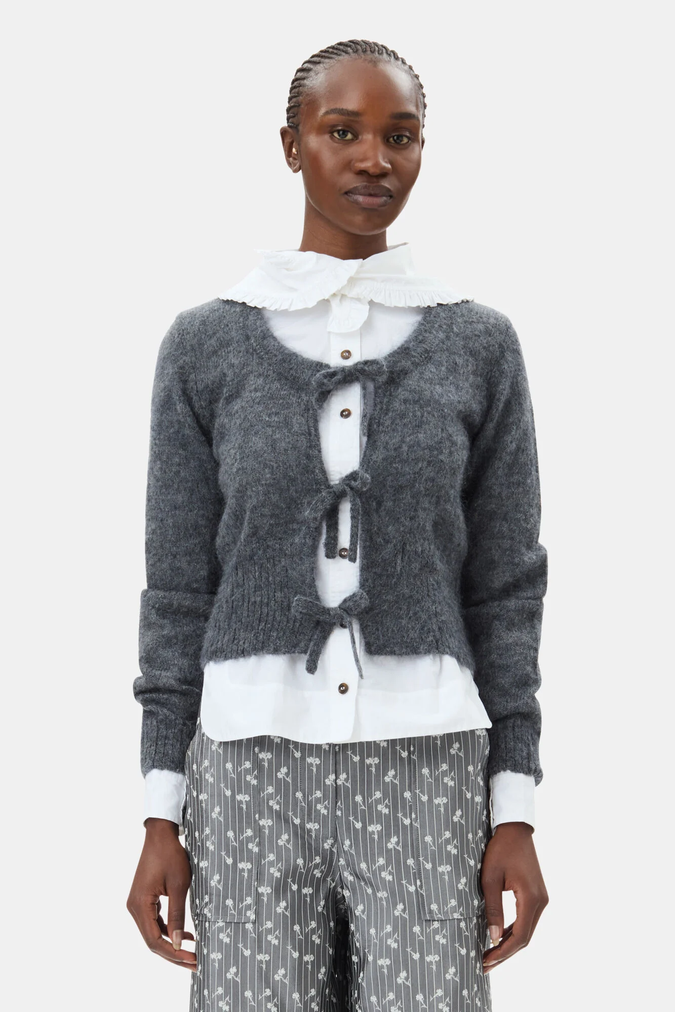Grå Light Mohair The Strin Cardigan - Image 2