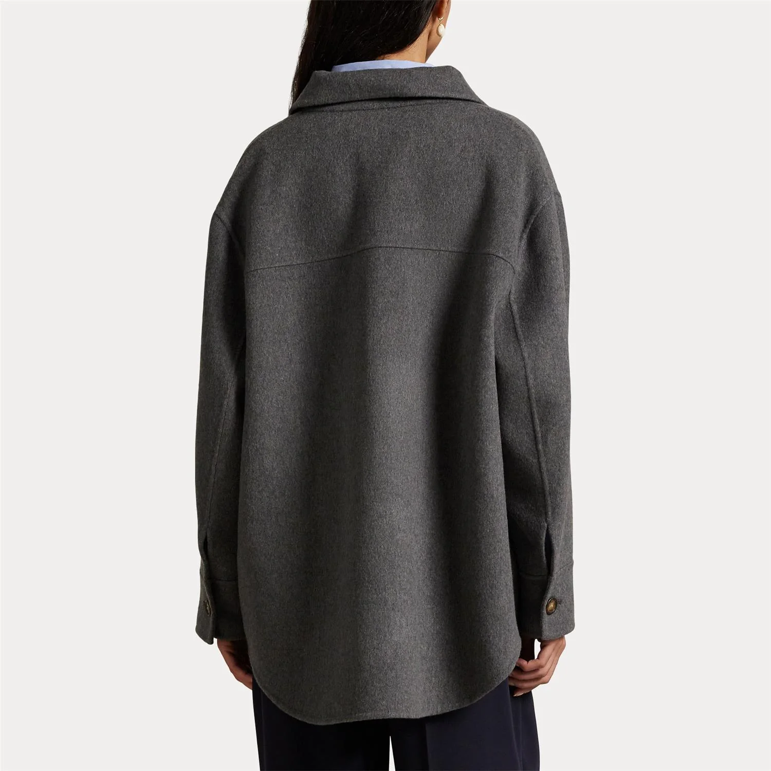 Grey Woven Overshirt Coat - Image 3