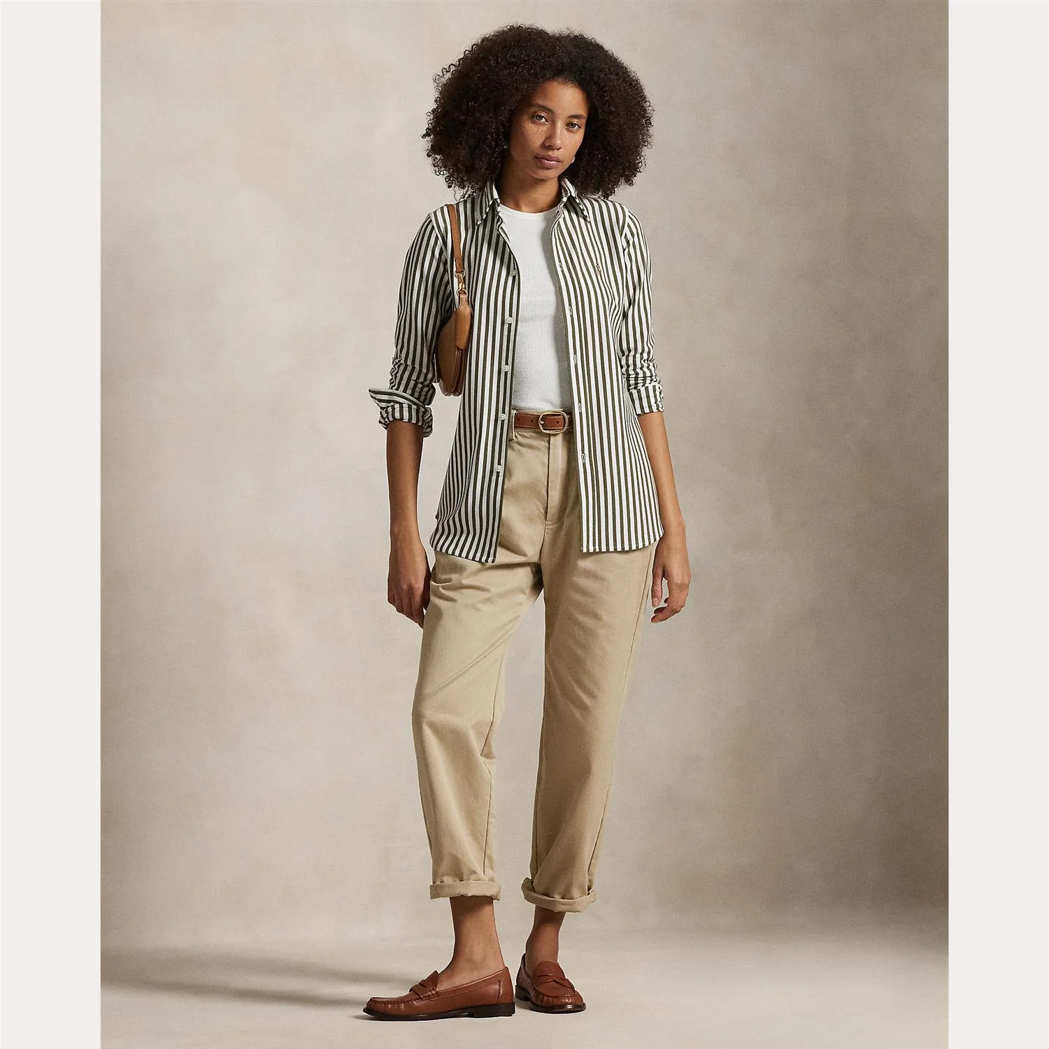 Grønn/Hvit Striped Oxford Shirt - Image 3