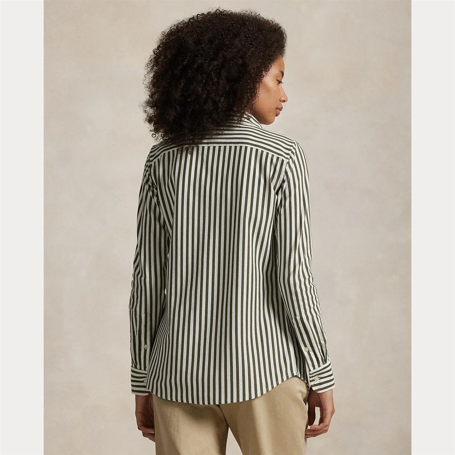 Grønn/Hvit Striped Oxford Shirt - Image 4