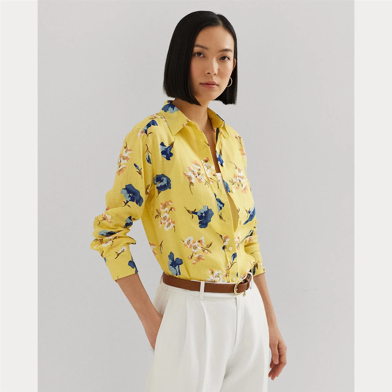 Gul Floral Linen shirt - Image 2