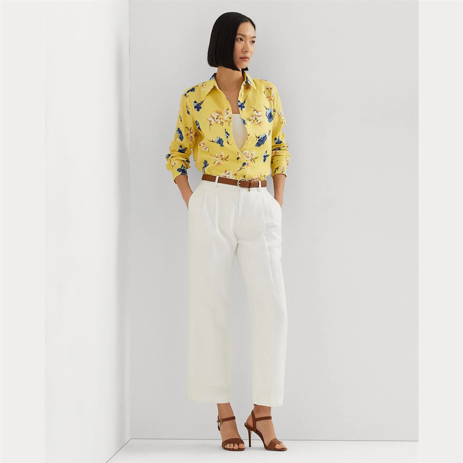 Gul Floral Linen shirt - Image 3