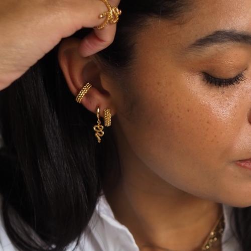 Gull Beaded Hugg Hoops - Image 2