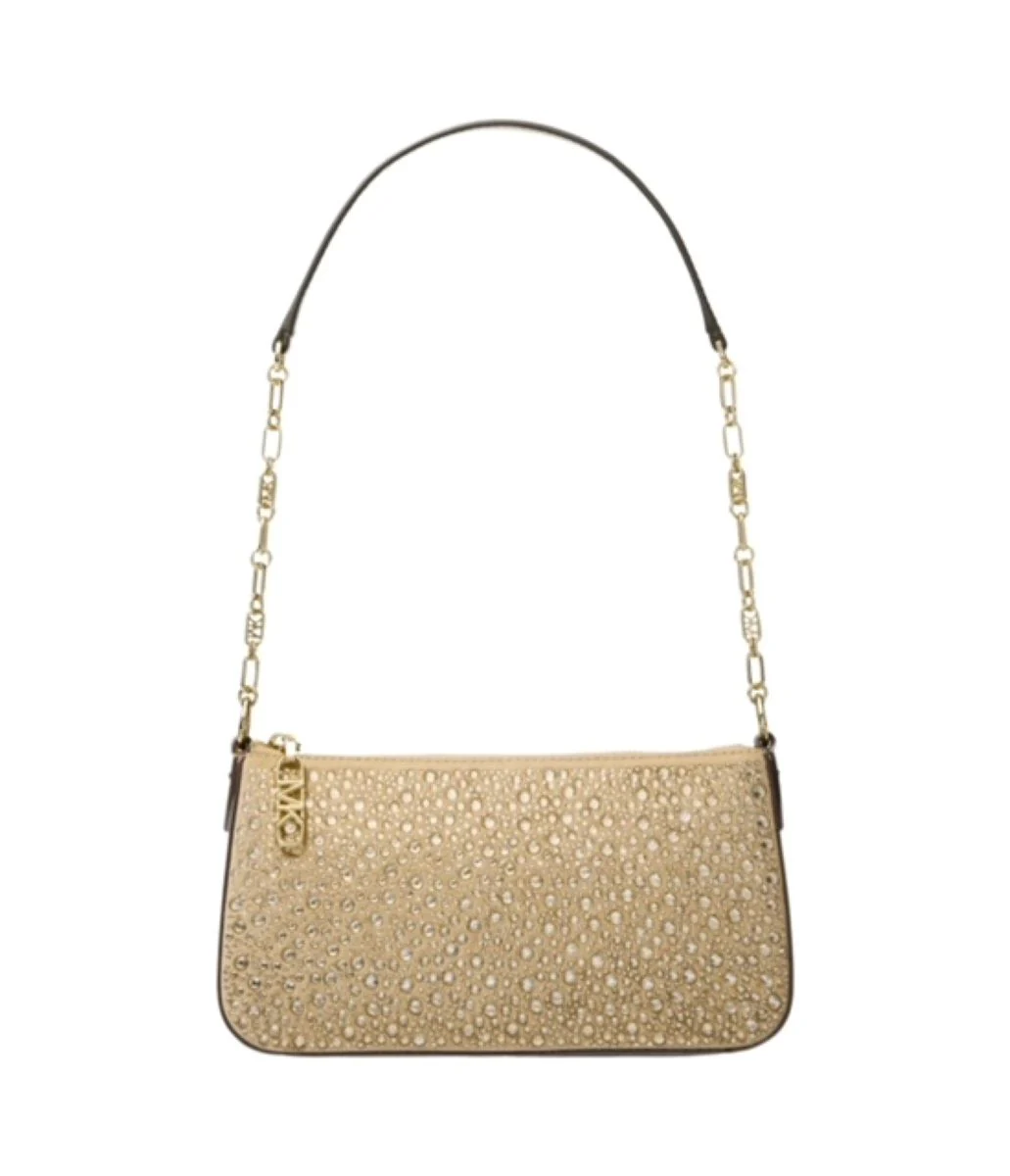 Gull Empire Medium Embellished Suede Chain-Link Pochette