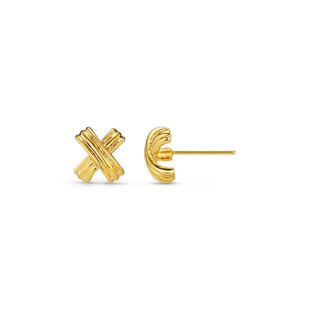 Gull Linear Cross Stud earring