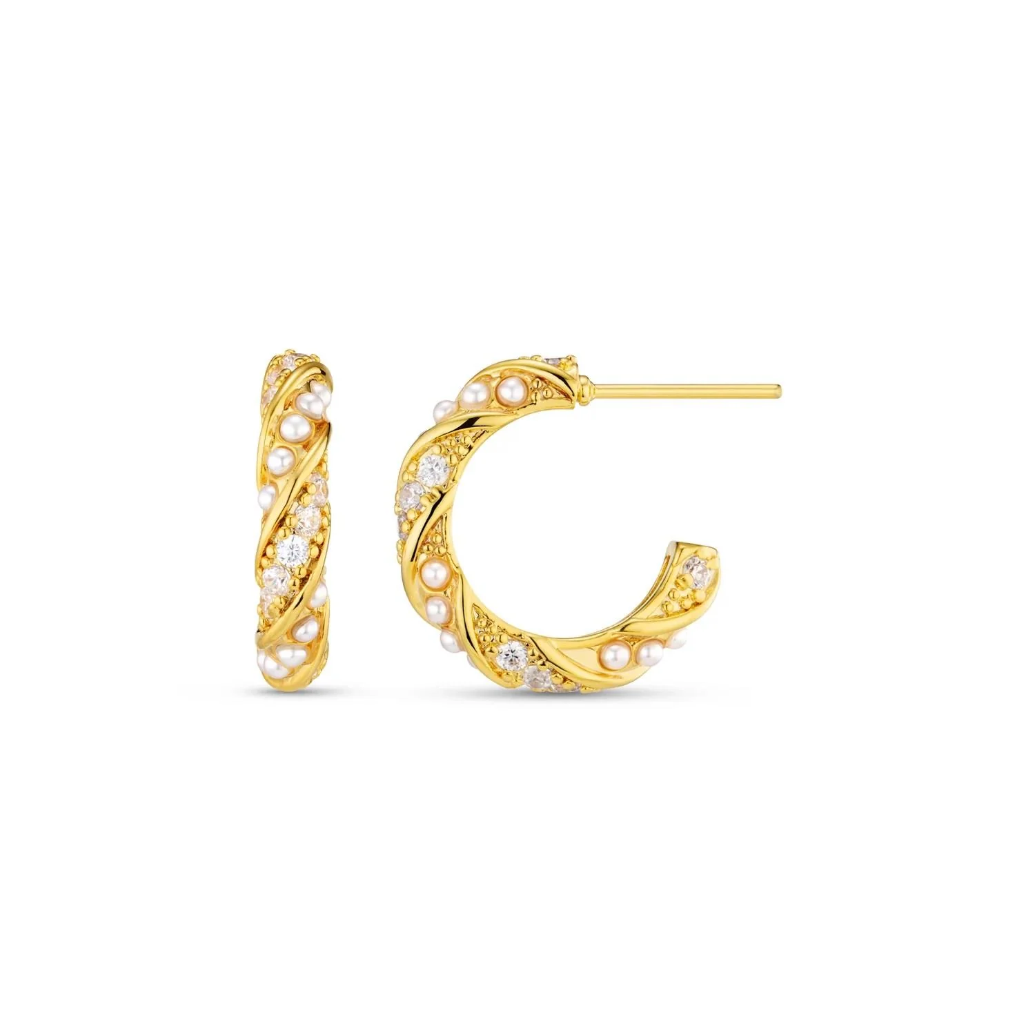 Gull Pearl Twist Hoop