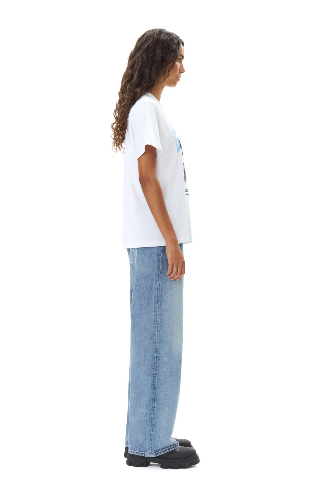 Hvit Basic Jersey Cat Relaxed T-shirt - Image 5