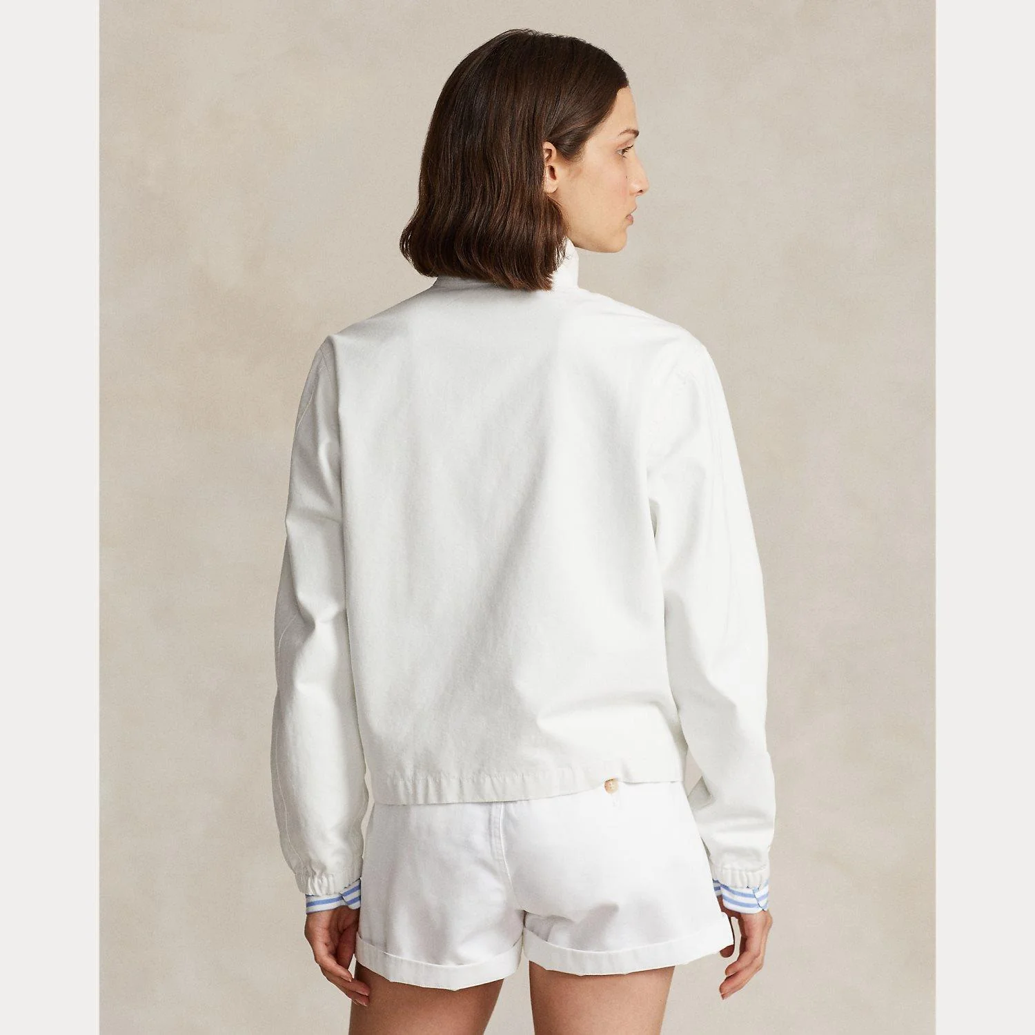 Hvit Canvas Lined windbraker jacket - Image 4