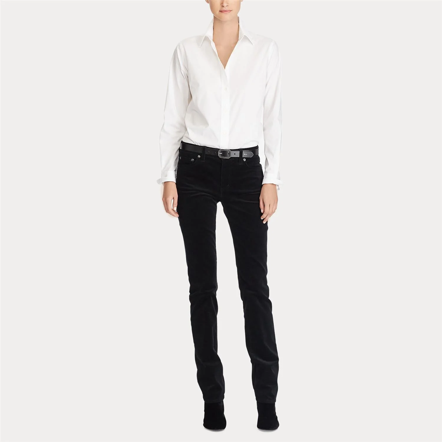 Hvit  Easy Care Stretch Cotton Shirt - Image 3