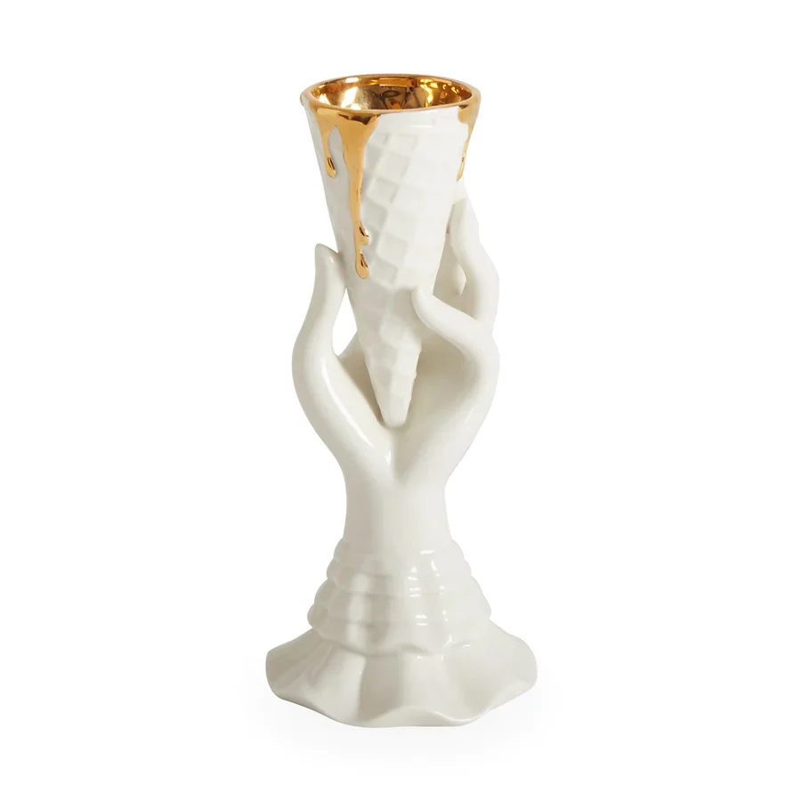 Hvit Gilded Muse I-Scream Vase