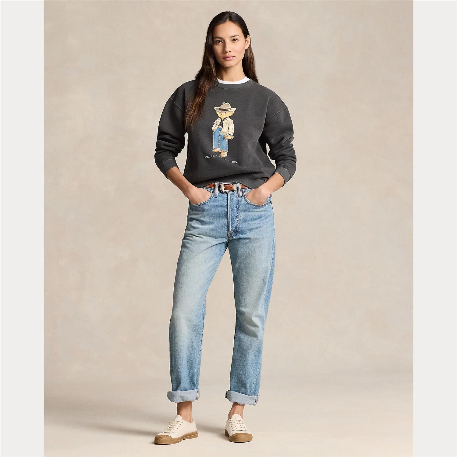 Koksgrå Polo Bear Fleece Crewneck - Image 3