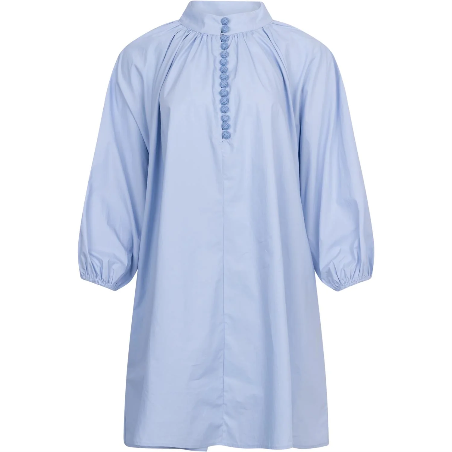 Light Blue Poplin Bohemian Demi Dress