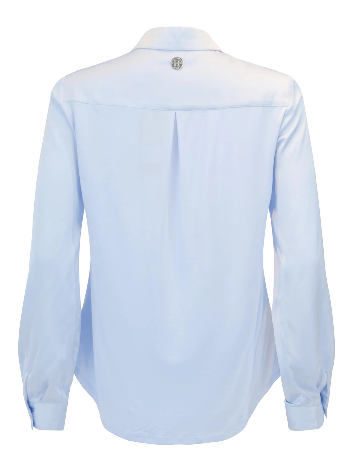 Light blue Satin v-neck blouse - Image 2