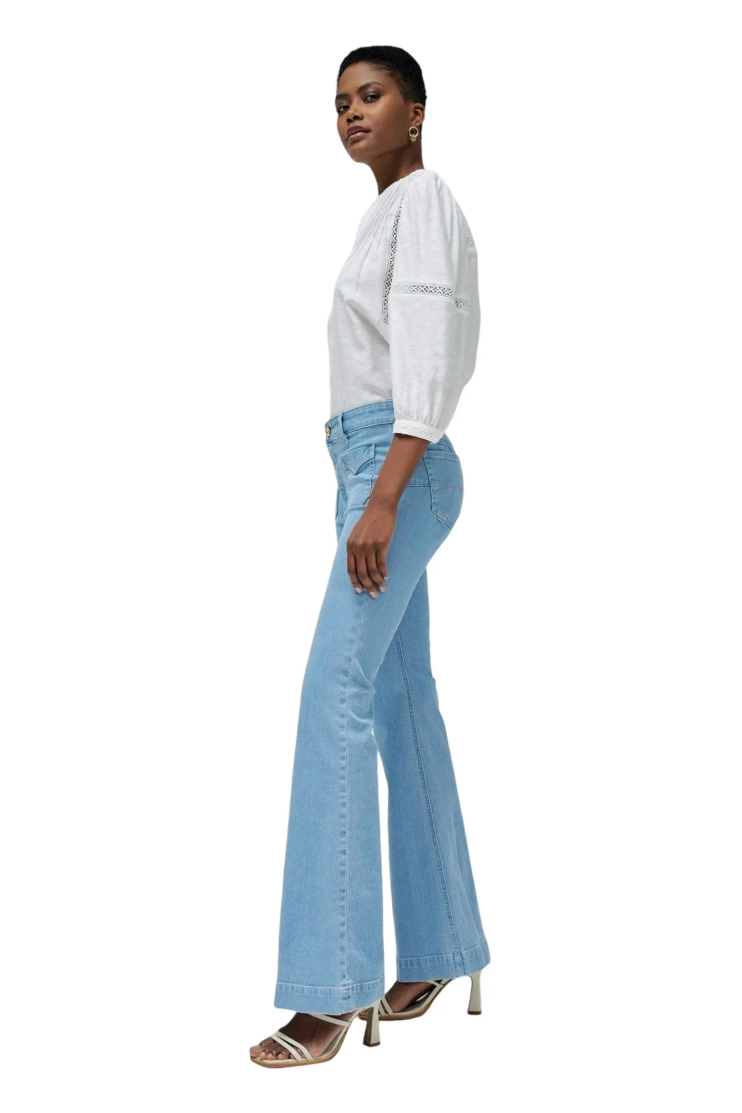 Lyseblå Destiny Flare Pocket jeans - Image 3