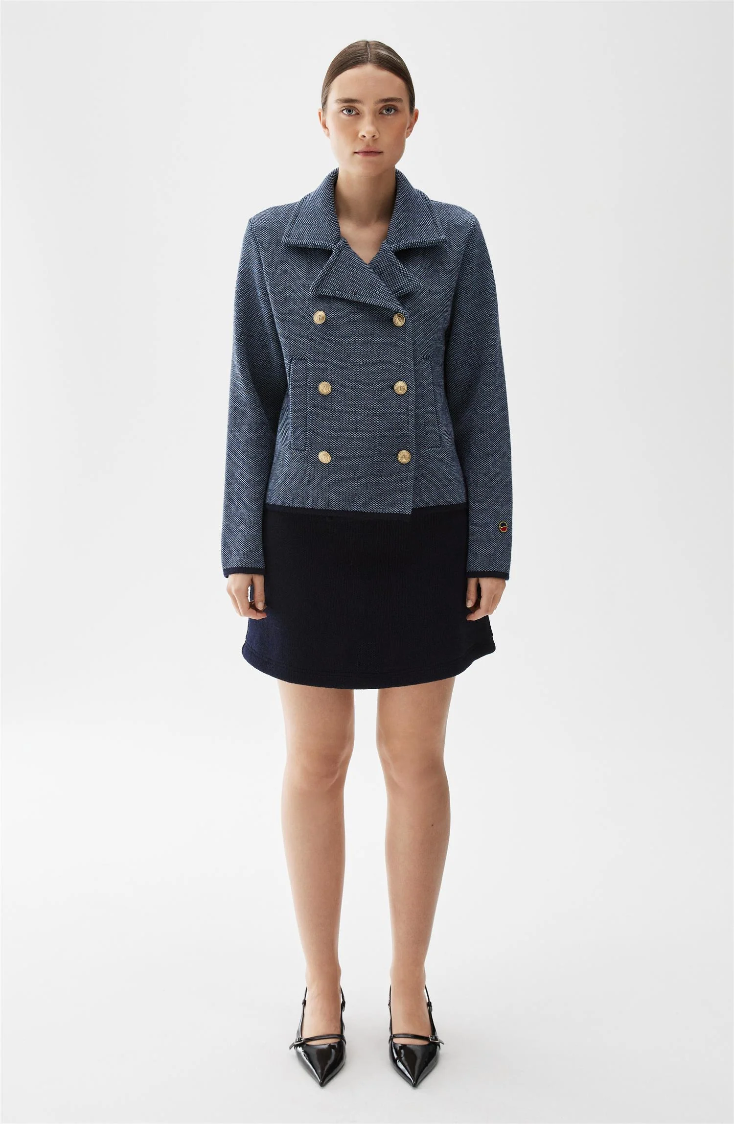 Marine/Sky Blue Indra Jacquard Jacket - Image 2