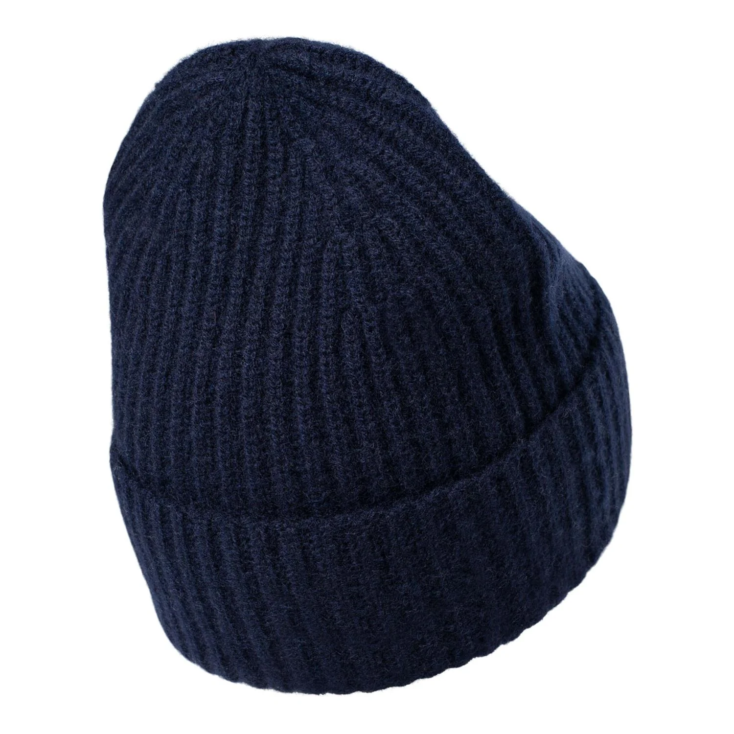 Marineblå Cashmere Beanie Rib Knit - Image 4