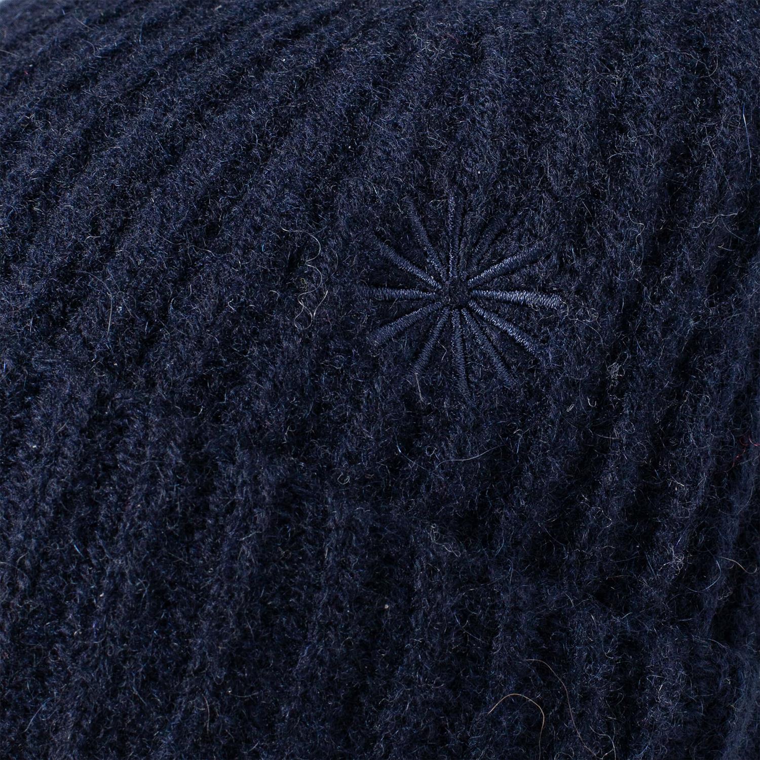 Marineblå Cashmere Beanie Rib Knit - Image 5