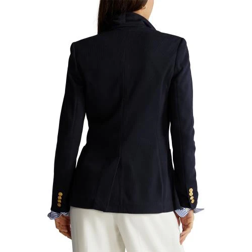 Marineblå Double Knit Jacuard Blazer - Image 4