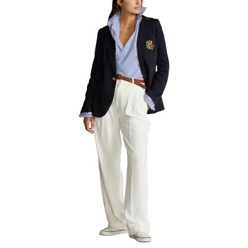 Marineblå Double Knit Jacuard Blazer - Image 5