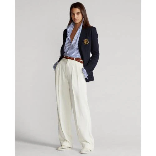 Marineblå Double Knit Jacuard Blazer - Image 6