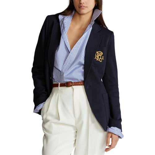Marineblå Double Knit Jacuard Blazer - Image 7
