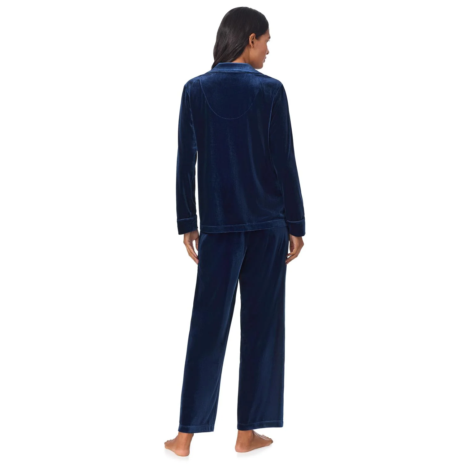 Marineblå LRL Notch collar long pant pj set - Image 2