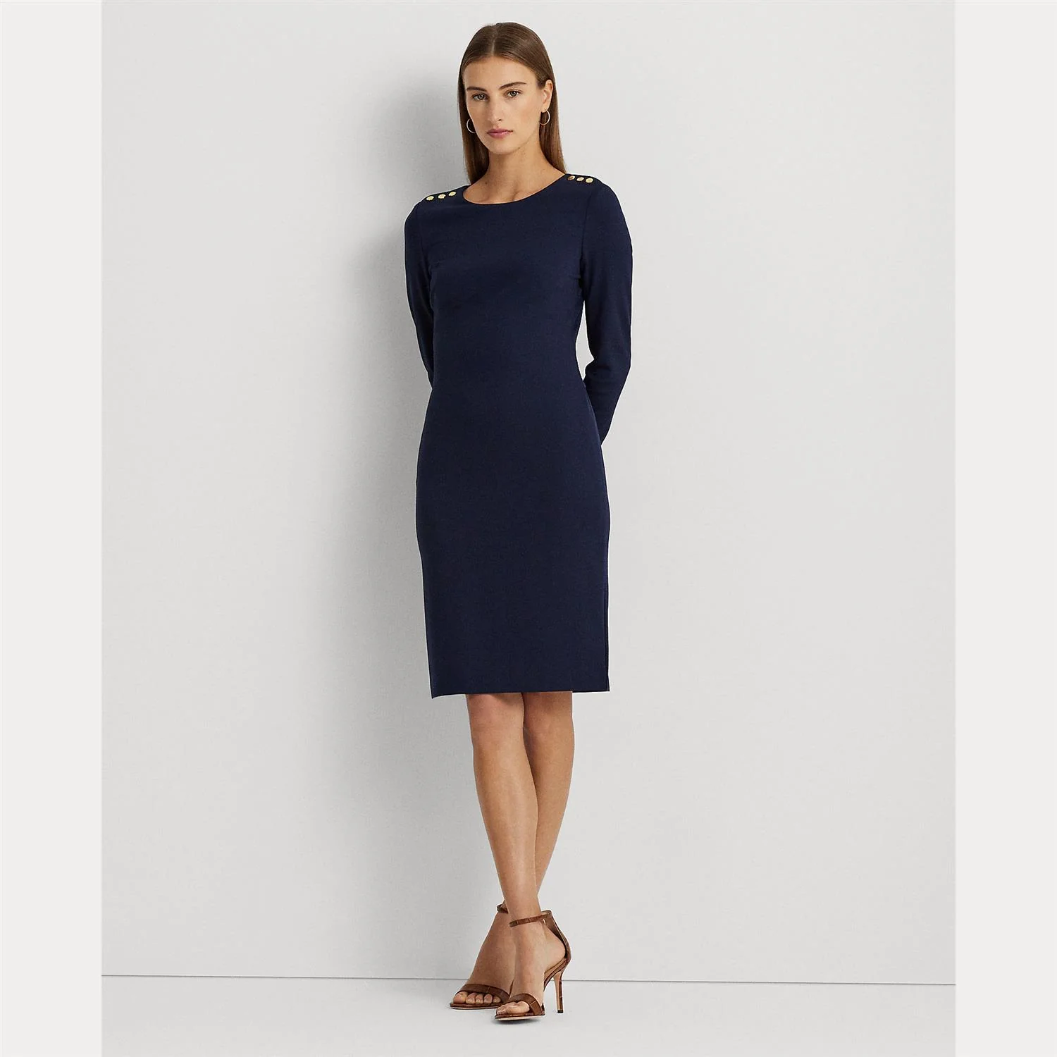 Marineblå Ponte Three Quarter dress - Image 2